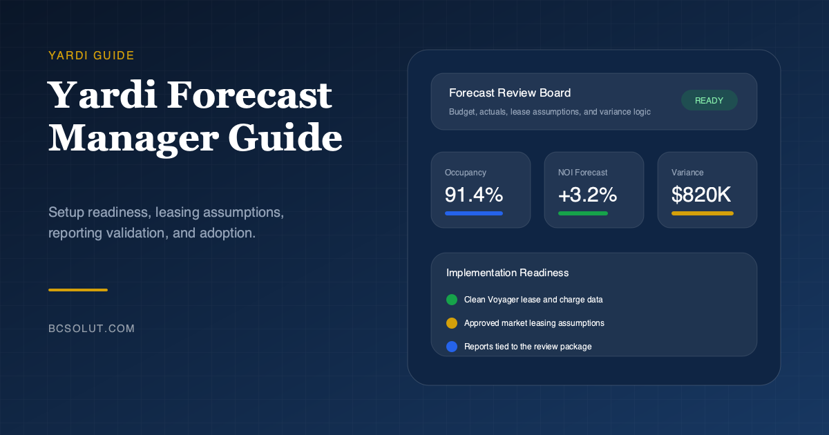Yardi Forecast Manager Guide