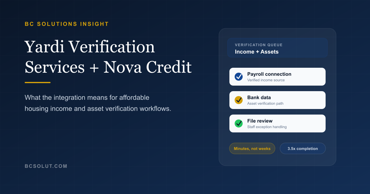 Yardi Verification Services and Nova Credit for affordable housing